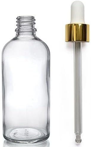 6 pack 100ml Clear Glass Dropper Bottle With Luxury Gold Pipette, Fragrance Packaging, Glass Bottles, Glass Dropper Bottles, Healthcare & Pharmaceutical Packaging, & Skincare Packaging
