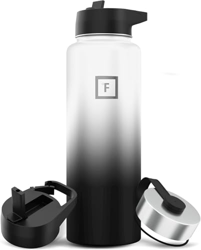 Iron Flask Sports Water Bottle - 40 Oz, 3 Lids (Straw Lid), Vacuum Insulated Stainless Steel, Hot & Cold, Wide Mouth, Double Walled, Hydro Metal Canteen, Day & Night