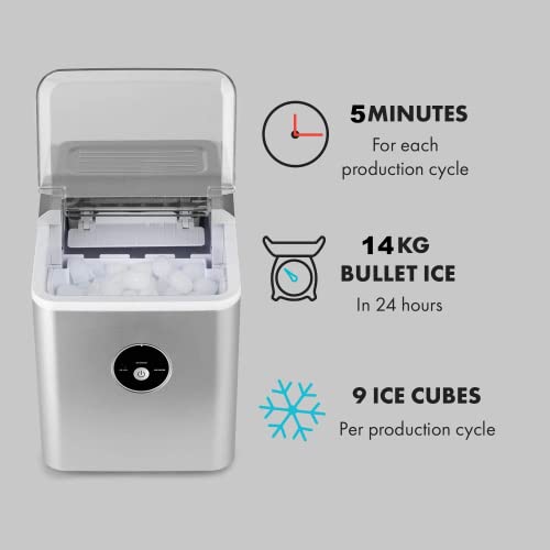 Eiswürfelmaschine Testsieger 14 kg pro Tag, 6 min Produktionszyklus, Ice Cube Maker mit 2L Wassertank u… – Bild 3