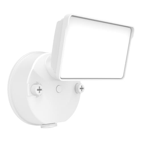 HALO FGS Outdoor LED Security Floodlight, 120V w/Selectable CCT & Lumens, Dusk to Dawn, Wall or Eave Mounting - White FGS30CLD2DW
