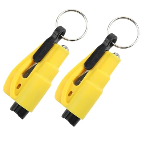 JinRuiCPeng 2PCS Rettungswerkzeug als Schlüsselanhänger, Notfall Fluchtwerkzeug mit Sicherheitsgurtschneider und Fensterbrecher, kompakter Glasbrecher für Auto, Unfall- und Notfallsituationen