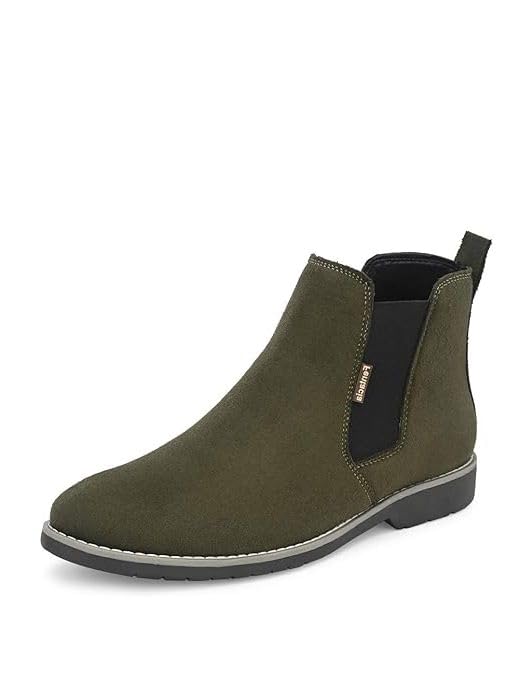 FENTACIA Olive Green Suede Leather Formal Chelsea Boots for Men - 6 UK (B0B3N5HPK9) Amazon Price History, Amazon Price Tracker