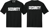 NYC FACTORY Men's Performance Security T-Shirt (Front & Back, Black/White, L)