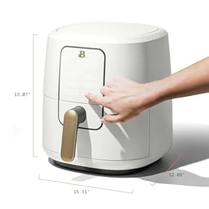 Beautiful 6 Qt Air Fryer with TurboCrisp Technology, Touch-Activated Display, 1750W Fast Cooking, Adjustable Temperature 90°F-400°F, Dishwasher Safe, Automatic Shut-Off, Non-Stick Basket (White Icing) Beautiful 6 Qt Air Fryer with TurboCrisp Technology Touch Activated Display 1750W Fast Cooking Adjustable Temperature 90F 400F Dishwasher Safe Automatic Shut Off Non Stick Basket White Icing