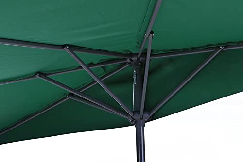 不二貿易 半円パラソル 半円 クランク開閉 85190 グリーン 奥行135×高さ249×幅270cm 5枚目