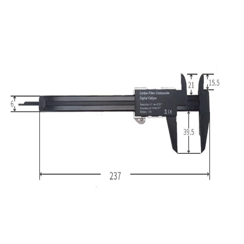 Alloy Jewelry Digital Vernier Caliper | 150MM Industrial Measurement ABS Ruler