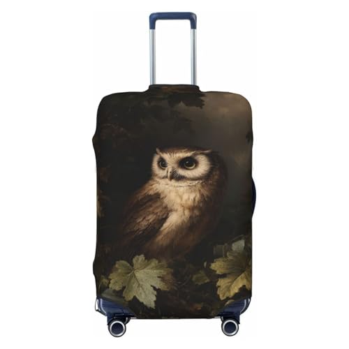 Owl In The Dark Forest Elastic Travel Luggage Covers Dustproof Scratch-Resistant Suitcase Protector Fit 22-24 Inch