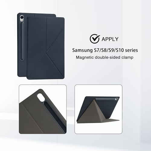 Image of Magnetic Case for Samsung Galaxy Tab S10 FE /S9 FE 10.9 Inch /S9 11 Inch (SM-X520 /X526B /X510 /X516B /X710 /X716B) Tablet with S-Pen Holder, Auto Wake /Sleep Smart Tablet Cover, Grey