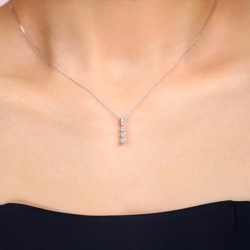 Lavari Jewelers 1/4 Carat Lab Grown Diamond Triple Circles Pendant Necklace for Women in 10k White Gold on 18 Inch Chain (G-H, VS2-SI1, cttw) Spring Ring2