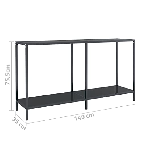 Consola para pasillo de vidrio templado negro y diseño minimalista 8