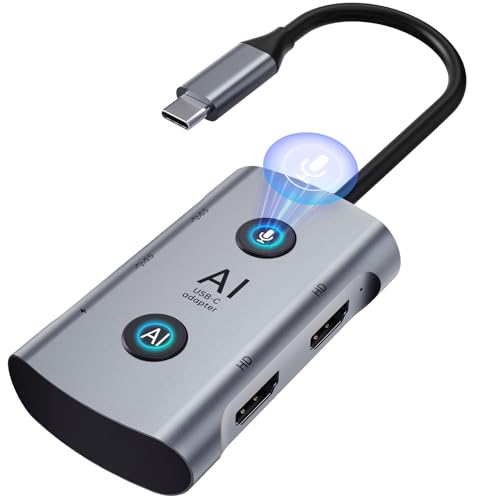 AI Language Translator & Voice Transcription Dock, TOPOINT 7-in-1...