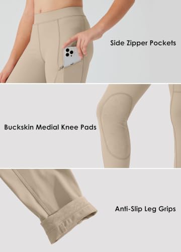 Image of Willit Girl's Riding Pants Horseback English Horse Equestrian Breeches | 4-way stretch twisted yarn, non-slip saddle grip and secure zip phone pockets, summer equestrian camps and intensive lessons