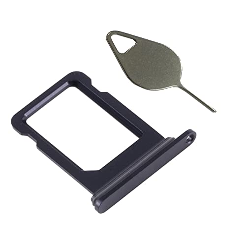 OnlyTech   Cajón de la tarjeta SIM de repuesto para iPhone 12 Mini negro con junta instalada + herramienta de extracción