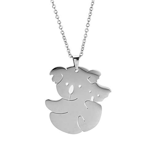 VASSAGO Collier Koala en acier inoxydable avec pendentif en forme de koala - Cadeau pour femme et adolescente - Amoureux des animaux, taille unique, Acier...