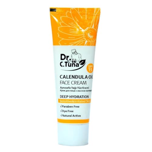 FARMASi DR. C. TUNA Calendula Oil Face Cream, Deep Hydration & Soothing Moisturizer for Sensitive Skin, 1.7 fl.oz / 50 ml