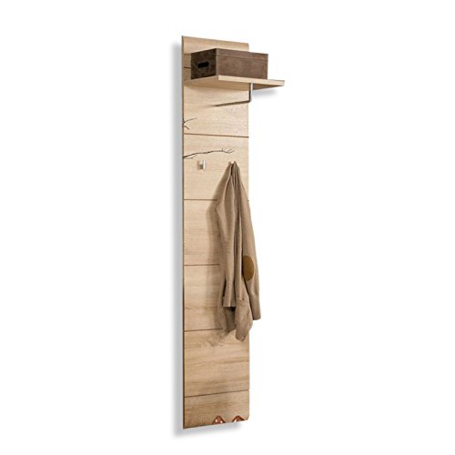 FORTE COMBINO Spezial Kleiderpaneel 40, modernes Wohnzimmerregal, Wandregal, Holzwerkstoff, Sonoma Eiche Holzdekor, 40 cm breit x 192 cm hoch x 31,2 cm tief