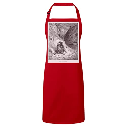 Tablier cuisine rouge Fable de La Fontaine idéal pour préparer vos dîners de famille