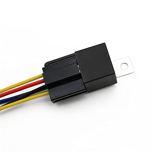 Relé de coche 12V 4 pines 40A kit de 5 conector automotriz con cables de cobre 8