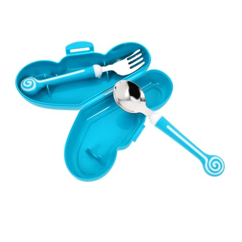 HONITANO Kinderbesteck Set Grünem Schmetterlings Etui