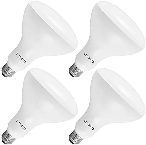 LUXRITE BR40 LED Light Bulbs, 85W Equivalent, 2700K Warm White, Dimmable, 1100 Lumens, LED Flood Light Bulb, 14W, E26 Medium Base, Indoor/Outdoor - Perfect for Office and Recessed Lighting (4-Pack)