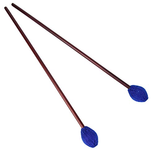 Buytra 2 Pairs Medium Hard Yarn Head Keyboard Marimba Mallets With Maple Handle, Blue #TOP2