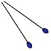 Buytra 2 Pairs Medium Hard Yarn Head Keyboard Marimba Mallets with Maple Handle, Blue