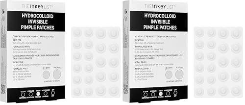 The INKEY list Hydrocolloid Invisible Pimple Patches, Spot Patches Contains Salicylic Acid, Day/Night Anti Acne Patches, Vegan & Cruelty Free, Suitable For All Skin Types (Pack of 2) option