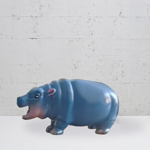 Statue d'hippopotame de prestige décoration en résine bleue pour centre de table - 4