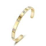 Gold Cuff Bracelets for Women Teen Girls Mothers Day Gifts for Mom Daughter Love Bangle Friendship B