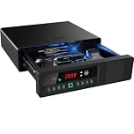 Z ZLJUAN Slide-Away Pistol Handgun Safe for Two Pistols,Quick Access Gun Safe with LCD Display of Time,Battery,Unlock State,Drawer Safe for Nightstand Bedside Home