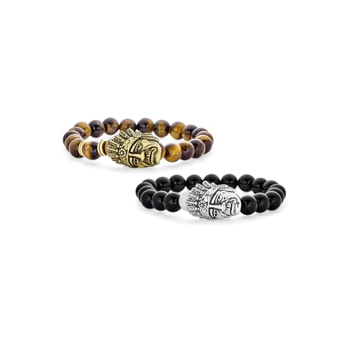 Bracelet Extensible Unisexe En Perles De Pierre Précieuse Howlite Onyx Œil De Tigre Tête De Chef Indien Animal Longhorn Western Loin Bouledogue Français Plaqué Or Argent Canon De Fusil Ajustable
