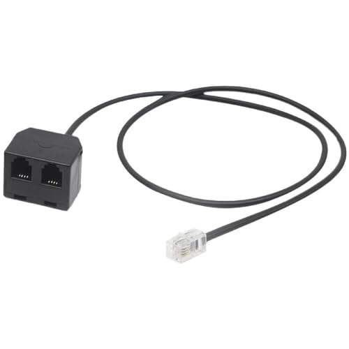 Yuly Black 4P4C RJ9 Extension Cable Male to Female Converter Adapter Extender Extension Cable for Telephone Splitter Rj9 Male to Female Adapter