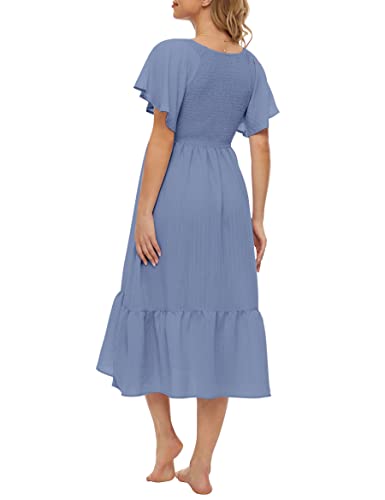 Kim S Blue Maternity Dress, Baby Shower Dress Plus Size Maternity Dress Fall Maternity Dress Maternity Dress Casual Maternity Dress Summer (Blue Xxl) #TOP4