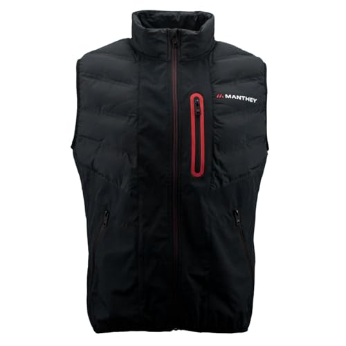 Chaleco Manthey Performance One negro acolchado con cremallera para hombre