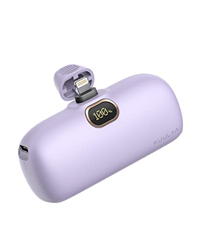 Kuulaa Batterie Externe 5000mAh, Petite Batterie Externe Charge Rapide, Mini Chargeur Portable Compacte et Jolie, Compatible avec iPhone 13/13 Pro/13 Pro Max/12 Pro/12 Pro Max/11 Pro (Violet)
