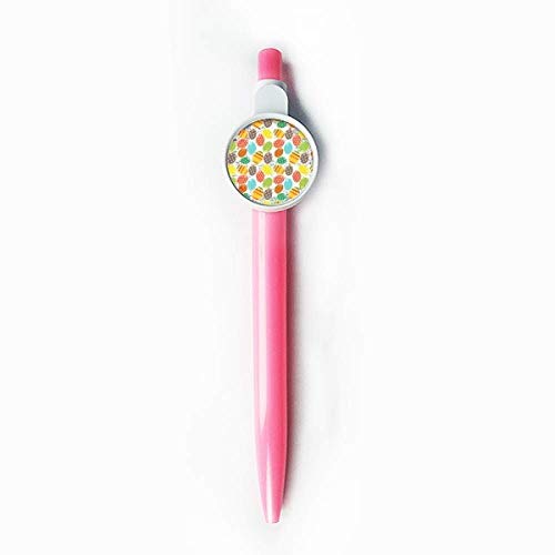 Stylo à bille rétractable bleu pour festival de Pâques à motif fleur et cœur