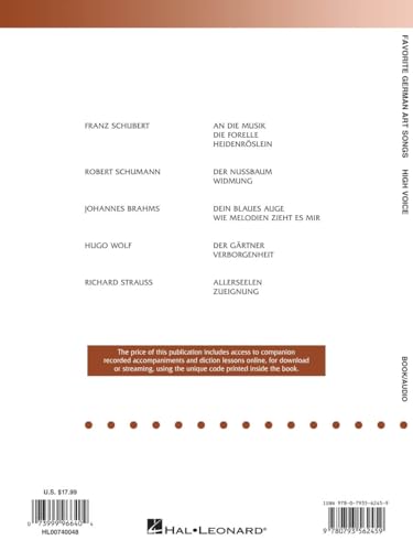 Favorite German Art Songs - Volume 1 Book/Online Audio - Image 2
