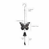 Hanging Wall-Mounted Outdoor Dinner Bell for Door Vintage Cast Iron Bell for Kitchen Home Patio Garden & Entryway (biack&Rust-Butterfly)