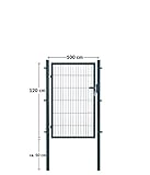 [page_title]-Koll Living Gartentore für Stabmattenzaun - Farbe und Höhe wählbar - inkl. Pfosten und Befestigungsmaterial (Gartentor H 120 x B 100 cm, anthrazit)