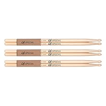 BEST SELLING: LA Specials 5A hickory drumsticks are 16” long with a .551” diameter. They have wooden oval tips for excellent response and feel. FOR STUDIO AND LIVE: LA Specials are perfect in the recording studio and for live performances. This set i...
