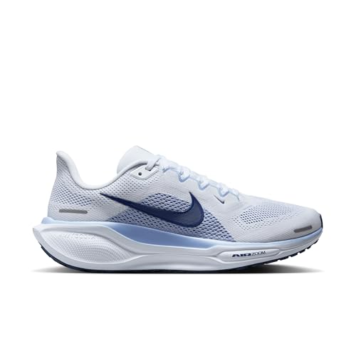 Nike Women's Pegasus 41 White/Diffused Blue/Aluminum/Football Grey 10 Medium