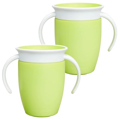 Image of Munchkin Miracle 360 Cups for Toddlers sippy cups, toddler cups spill proof with Dentist Recommended Spoutless Design, BPA-Free Kids Cups, Easy to Clean, 7oz, 6 Months (Lime, 2 Count)