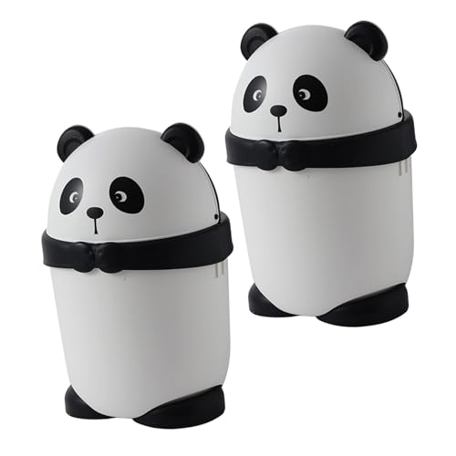 Poubelle Panda avec couvercle pour éliminer les déchets de bureau sans odeur