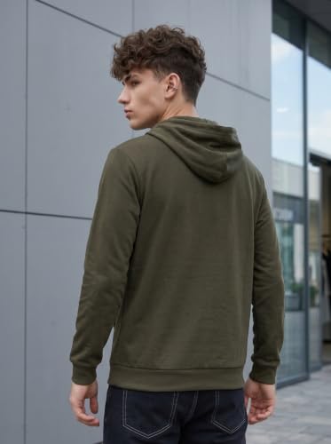 Image of HOODMASTER Unisex Fleece Hoodie Sweatshirt with Pockets Full Sleeves Regular Fit Solid Pattern Hooded Neck and Standard Length | Hoodies for Men & Women