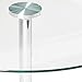 Flash Furniture Hills 39.25'' Round Glass Dining Table with 29''H Chrome Base, Decorative Narrow Round Tempered Glass Cocktail Table, Clear/Silver