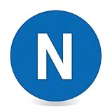 Betriebsausstattung24 Kennzeichnung elektrischer Leiter "N" (Neutralleiter) - 40 Etiektten auf Bogen - PVC-Folie, selbstklebend - 1,6 cm Ø - blau weiß