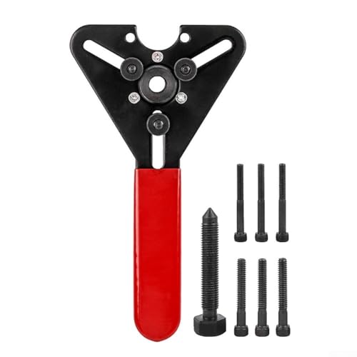 Drivstraw Herramienta de extracción de embrague del compresor de acondicionamiento automotriz – para llave extractora de polea de aire acondicionado de acero de larga duración con 7 tornillos para