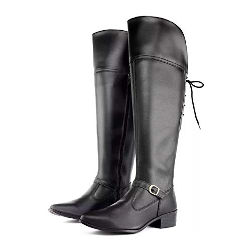 Bota Feminina Dona Beja Over the Knee Cano Longo Preta