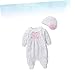 CALLARON Infant Suit Hat Long Sleeves Baby Jumpsuits Fashionable Cotton Clothing for Baby 59cm