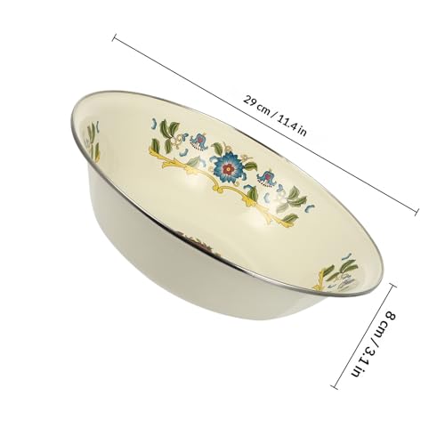 Cuenco vintage de esmalte blanco de 29cm ideal para restaurantes y hogar 3